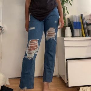 distressed baggy jeans